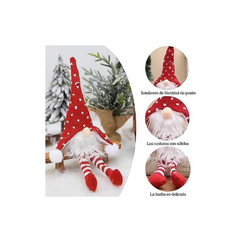 KUPETO Gnomos Navideño con Luz LED, 5 Piezas Adornos navideños