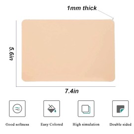 Tattoo Practice Skins - Yangna 10Pcs Tattoo Skin Practice Double Sides 7.4x5.6" Fake Skin Microblading Eyebrow Blank Tattoo Practice Skins (10pcs)