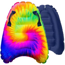 JAMBO Premium Inflatable Pool Floats, Boogie Board for Beach, Nylon Fabric Swimming Boogie Boards for Pool, Beach, or Water Slide, Fun Pool and Beach Toys for Kids (Tie Dye, Single Pack)…