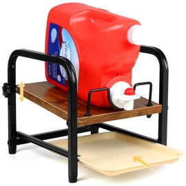 Laundry Detergent Holder & Laundry Detergent Soap Dispenser - Liquid Laundry Detergent Organizer with Drip Tray & Adjustable Tilting Board, for Laundry Room Organization and Storage,Black