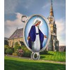 Wonderful Miraculous Medal Rosary Centerpiece Blue and Silver Tone |