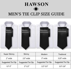 2 Inch Skinny Tie Clips for Men 4Pcs, Gift Box Packed, Suitable for Wedding Anniversary Business and Daily Life.