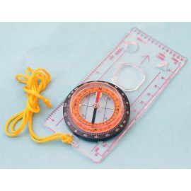 Unbranded Compass w/ Clear Acrylic Baseplate Magnifier Dial Scale