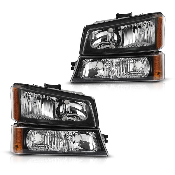 ANDPLAY Headlights Assembly,Fit 2003 2004 2005 2006 Chevy Avalanche 1500