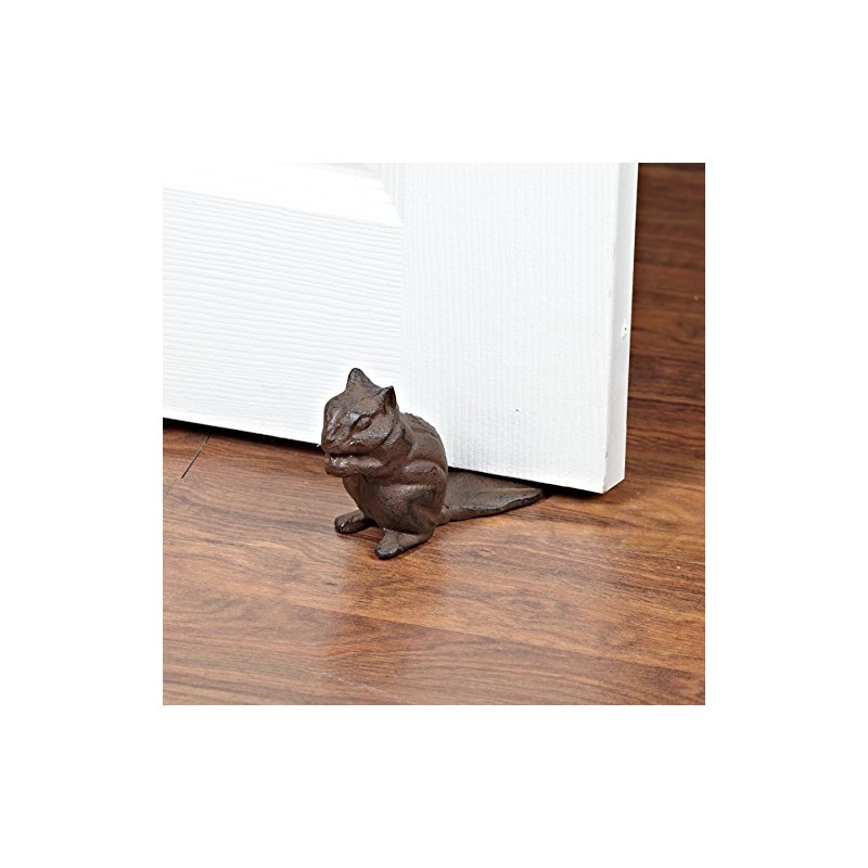 Abbott Collection Jardin Cast Iron Chipmunk Door Wedge/Stopper - Brown