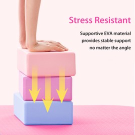 SK Depot™ Yoga Block (Set of 2) LxWxH :9"x3"x6" Supportive Latex-Free EVA Foam High Density Soft Non-Slip Surface for Yoga, Pilates, Meditation,Balance Exercise (Purple)