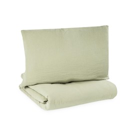 Julius Zöllner Children's Bed Linen Muslin Lime 100 x 135 cm and 40 x 60 cm Tested for Harmful Substances
