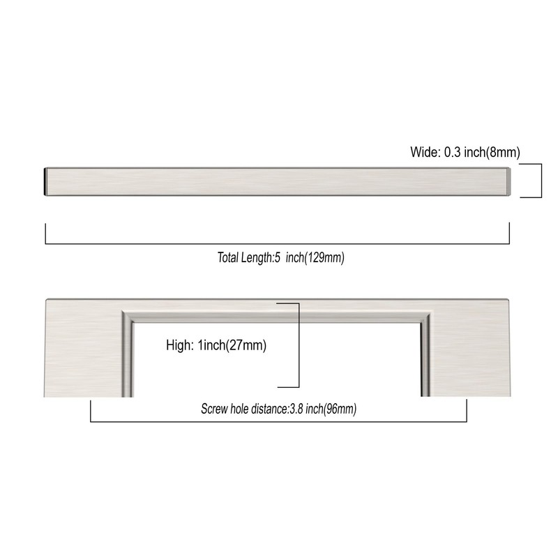 9BUILD 10 Pack Brushed Satin Nickel Cabinet Pulls 3.75 Inch