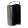 FIREFIX 2085 Briquette Carrier with Bracket, Hammered Steel Brass-Coloured, 200 x 140 x 420 mm (W x D x H), Silver