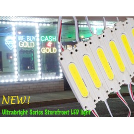 LEDUPDATES BRIGHTEST STOREFRONT WINDOW LED LIGHT COB WITH UL POWER SUPPLY BRIGHTER THAN 5050 5630 5730 2835 (20ft, White)