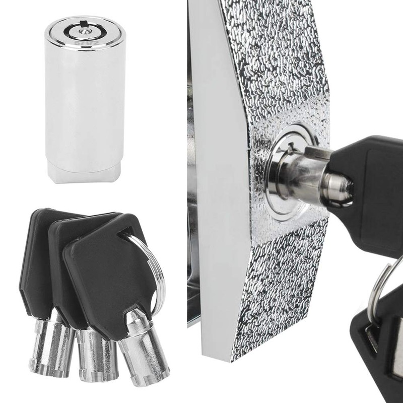 Fdit Zinc Alloy Chrome Vending Machine Lock Cylinder, Single Opening
