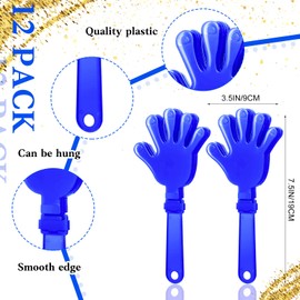cssopenss 40 Pcs Blue Hand Clappers and Blue Thunder Sticks Blue Pom Poms Cheerleading Noise Makers for Sporting Events Football Games School Team Spirit Items Party Favors Dance