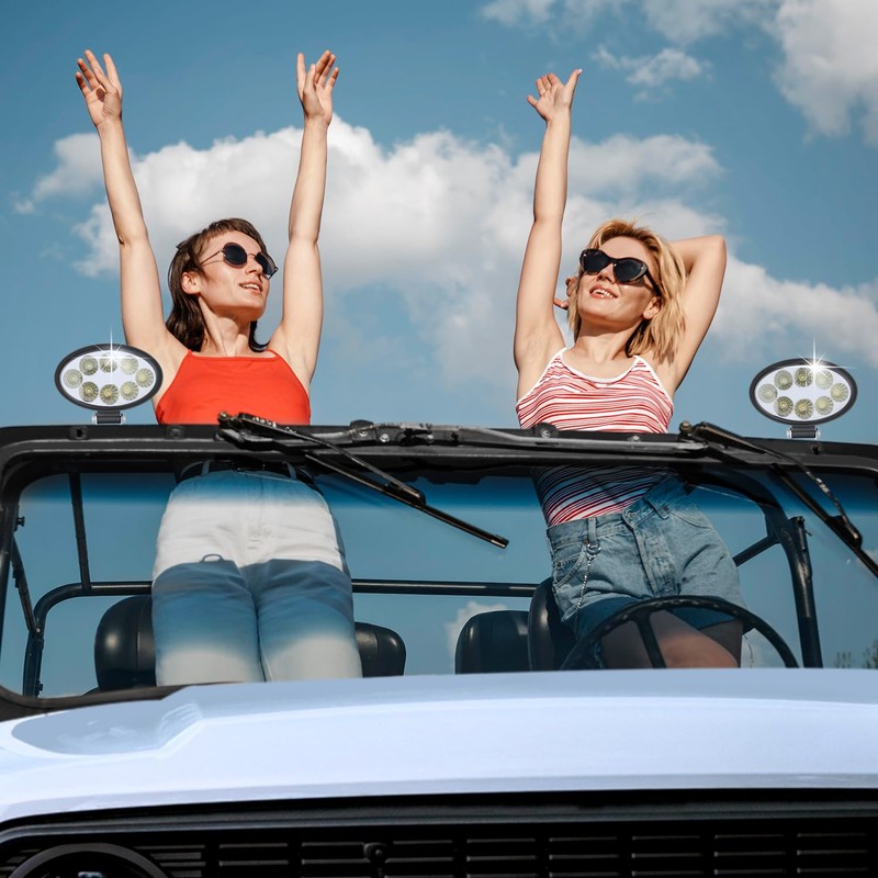 WELLIT 2 x 24 W Oval LED Work Light Headlight