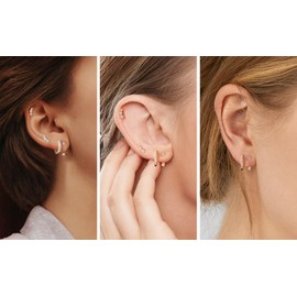 ALEXCRAFT Stud Earrings 925 Silver Earrings Set for Women Men Hypoallergenic Sleeper Stud Set, Sterling Silver