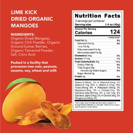 Earthside Farms - Dried Organic Mangoes, Lime Kick Dried Mangoes, Sweet and Spicy, Gluten Free, No Sugar Added, Non GMO, Organic, Vegan Snack, Naturally Sweet and Flavorful (2.8oz, 6 pack)