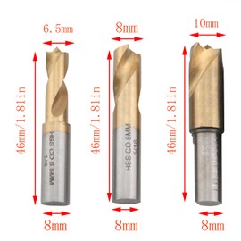 CHENJIN 3PCS High Speed Steel Spot Welding Drill Bits Electric Drill Straight Shank with Cobalt Automotive Sheet Metal Cutting Drill Bits with Titanium Coating For Drilling Metal Plates