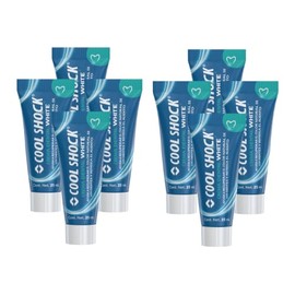 Cool Shock | Crema dental 25 ml. 8 cremas dentales de 25 ml c/u. Practico tamaño, su uso continuo ayuda a recuperar el color natural de los dientes. B