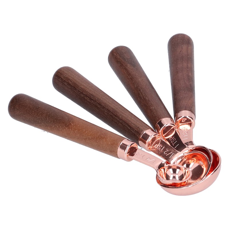 4pcs Rose Gold Measuring Cup with Scale Stainless Steel Measuring