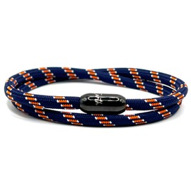 Rope Bracelet | Unisex Braided Paracord Nautical Double Wrap Bracelet with strong Magnetic Clasp | Waterproof surfer bracelet (Large Wrist (20 - 22cm), Blue Ensign with Black Clasp)