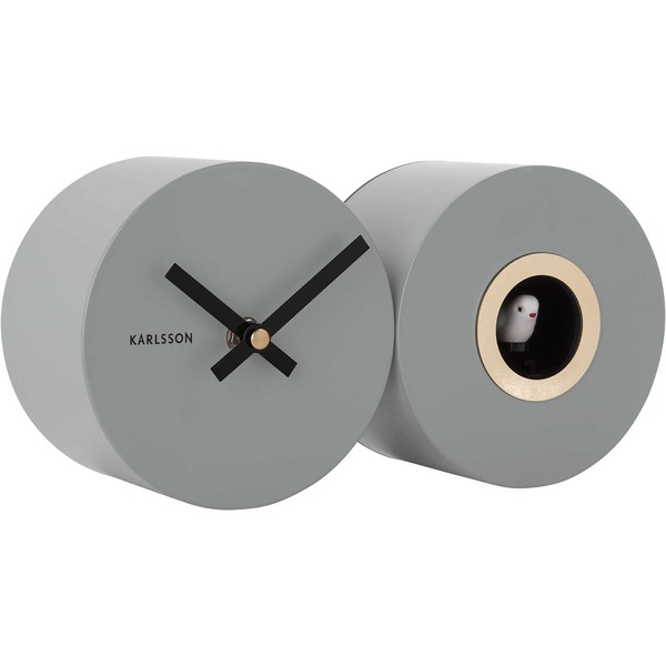 Karlsson Wall Clock Duo Cuckoo - Mouse Grey (KA5789GY)