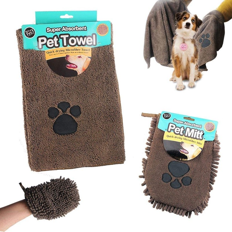 Karrma Ltd. Pet Towels Super Absorbent Microfiber And Pet Mitt