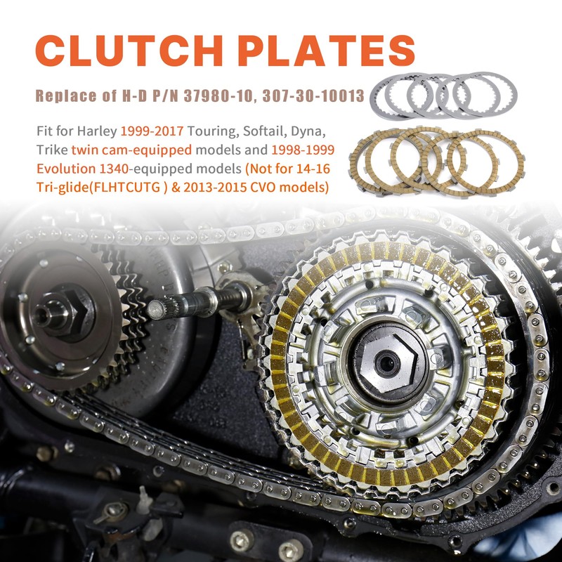 Twin Cam Extra Clutch Friction Steel Plates 19pcs Clutch Kit