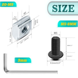 PETOX 30 Set Black 2040 Series Aluminum Extrusion Profile Connector, Includes 30pcs 2040 Corner Bracket, 122Pcs T-Nuts, 122Pcs Screws and 2Pcs Wrench for 20 x 20mm Series Aluminum Extrusion Profile