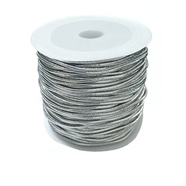 Silver Elastic Cord Elastic String for Bracelets Elastic Cord Christmas Ribbon for Crafts (Silver)