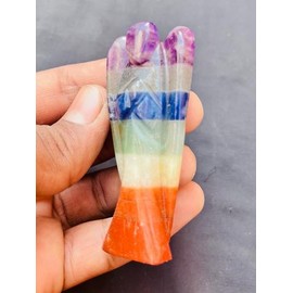 Seven Chakra Angel | Seven Chakra Crystal Angel | Seven Chakra Angel Figurine | Seven Chakra Pocket Angel | Removal of Negative Energy & Stress, 3inches