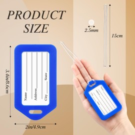 Kigeli 60 Pcs Luggage Tags Bulk, Suitcases Backpack Baggage Name Tags with ID Card for Travel Wedding Back to School(PVC Rope)