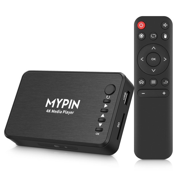4K Media Player, MYPIN HDMI Media Player Read USB drive/SD