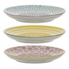 Bloomingville Patrizia Small Plates Blue Yellow Purple Ceramic Set of
