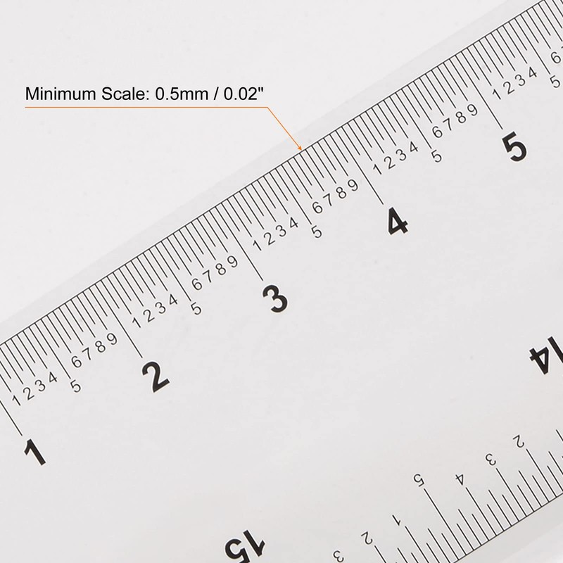 HARFINGTON Film Flexible Ruler 16 Inch 0.5mm Scale PET Plastic