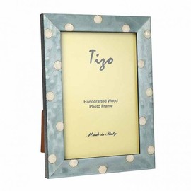 Tizo 4" X 6" Blue Polka Dot Wood Frame, Made in Italy…