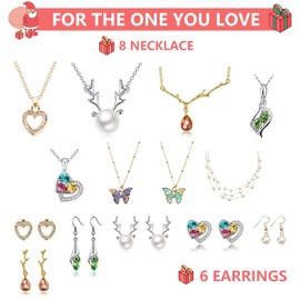 Women's Jewelry Advent Calendar 2024 Christmas, Fashion Bracelet Necklace Ring Earrings, 24 Days Countdown Holiday, Christmas Surprise Gift for Wife, Daughter, Mom, Adult (24 Days)