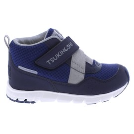 TSUKIHOSHI 7510 Tokyo Waterproof Strap-Closure Machine-Washable Child Sneaker Shoe with Wide Toe Box and Slip-Resistant, Non-Marking Outsole, Navy/Gray - 7.5 Toddler (1-4 Years)