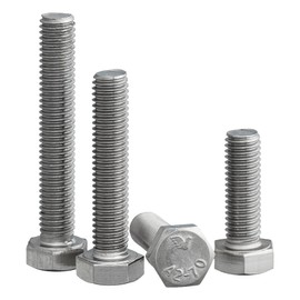 Hexagon Head Screw According to DIN 933 / ISO 4017 Stainless Steel A2, V2A, Fully Threaded, Machine Screw (Pack of 25, M6 x 55 mm)