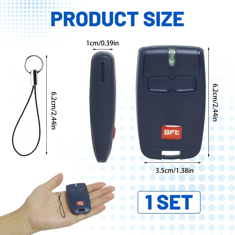 Garage Door Remote Control for BFT Mitto 2 B RCB,433MHZ,Remote