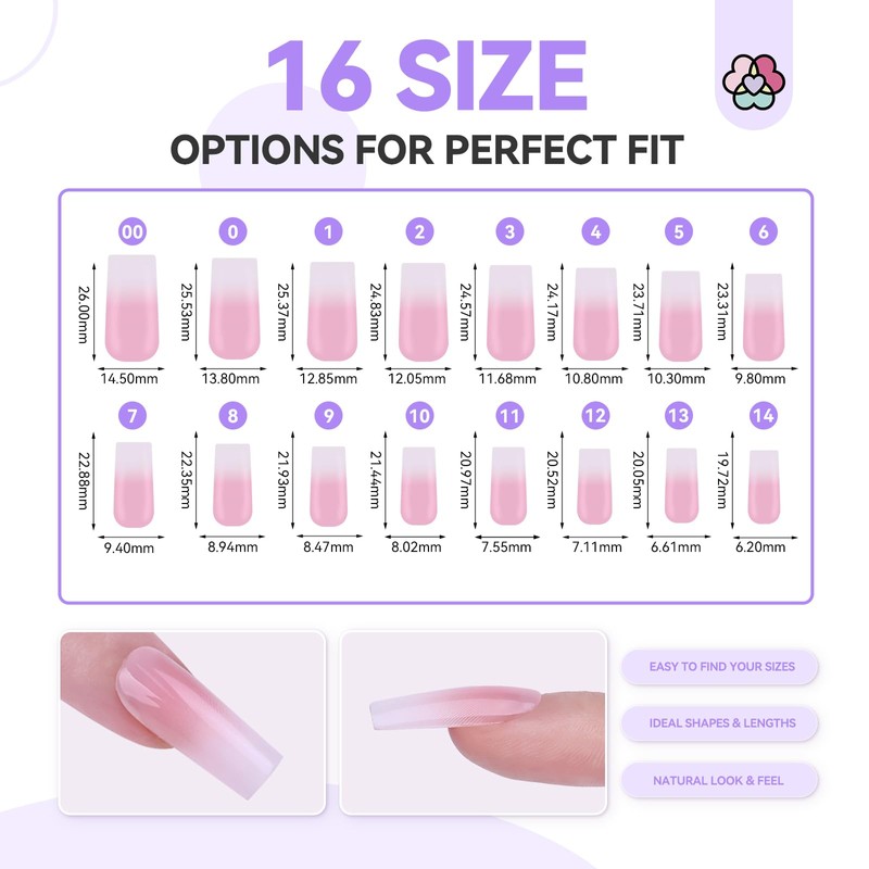 Saviland Press On Gel Nail Tips French Colour False Nail
