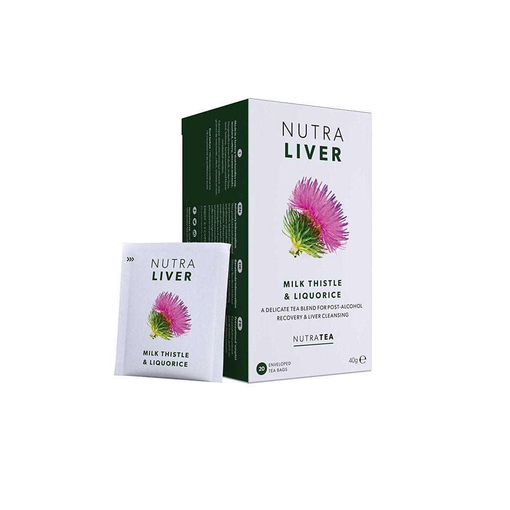 NUTRALIVER - Liver Detox Tea | Liver Cleanse Tea – For Liver Cleansing and Liver Support – Includes Milk Thistle, Turmeric & Fennel - 40 Enveloped Tea Bags - by Nutra Tea - Herbal Tea - (2 Pack)
