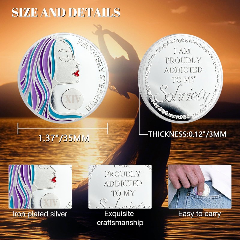 CHURYUML - Moneda de sobriedad de 14 años, con chip