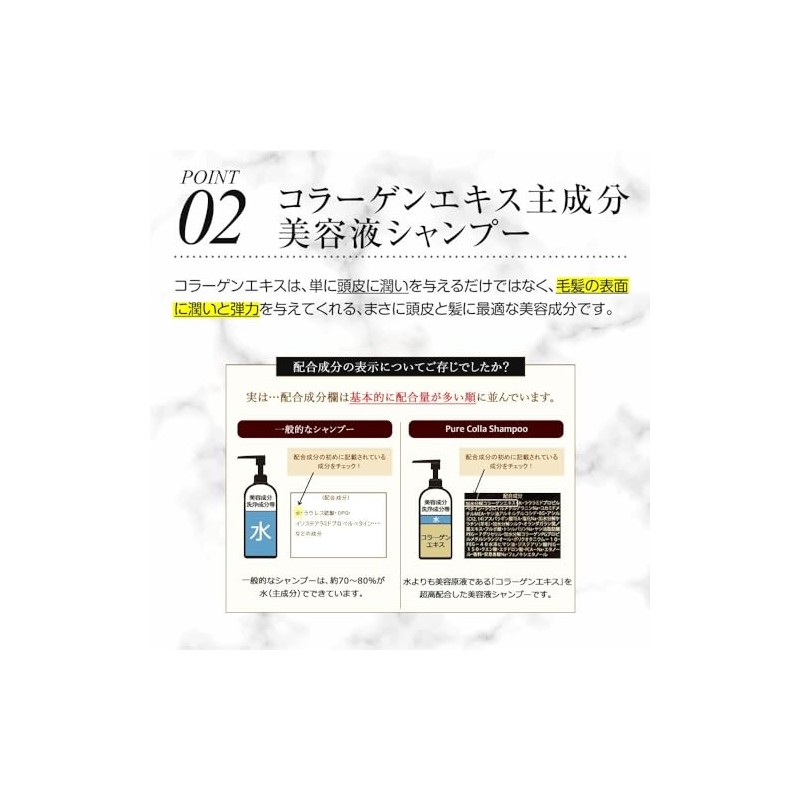 Aura Belleza ヘマチン配合 コラーゲンエキス主成分 美容液 シャンプー ノンシリコン 【クリムヴィータ フェルミナ 共同開発】