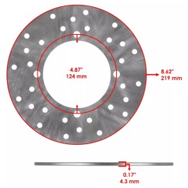 Caltric 2 Rear Brake Disc Rotor w/ Pad for Polaris RZR 570 2012 2013 2014 2015 2016-2019