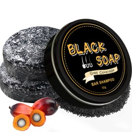 Sklight Gray Hair Reverse Bar, Black Soap For Hair Darkening, Mane Gray Reverse Bar shampoo for Men & Women, PH Balanced Gentle Scalp Cleansing & Moisturizing (2pcs)