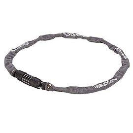 Chain Lock with 4 Digit Combination Code, 90 cm Length, Lightweight & Flexible, Ideal for Children's Bikes, 3.2 mm Diameter in Grey - Safe, Compact & Easy to Use