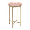 Kate and Laurel Celia Round Metal Foldable Tray Accent Table,