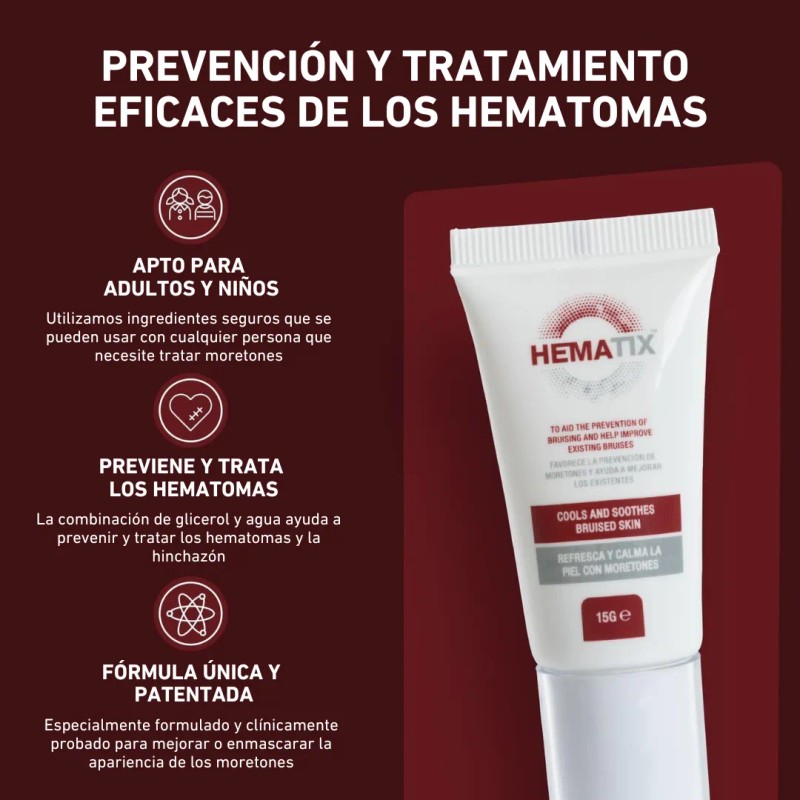 Crema En Gel Hematix, Reparación Intensiva Para Moretones, En Tubo