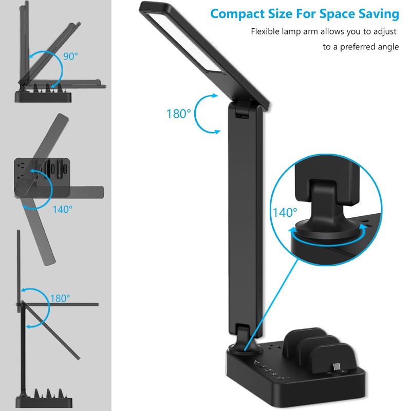 Drevet LED Desk Lamp, Touch Cotrol Small Table Lamp with