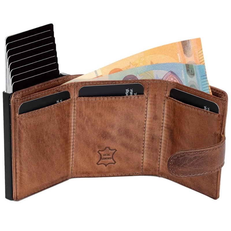 Fa.Volmer ® Pop-up card case made of genuine leather with/without