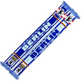 Generisch Berlin Football Scarf, Berlin Scarf Power of the Spree 2.0 (Knitted Scarf), Blue, White, Black